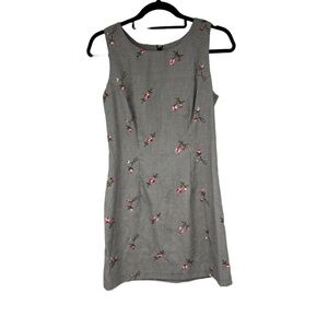 BYER TOO! Dress Women’s Black White Houndstooth Floral‎ Sleeveless Retro Vintage